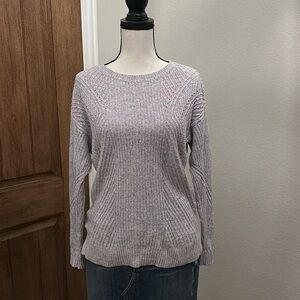 LOFT Multi Color Crew Neck Sweater Cozy Knit
